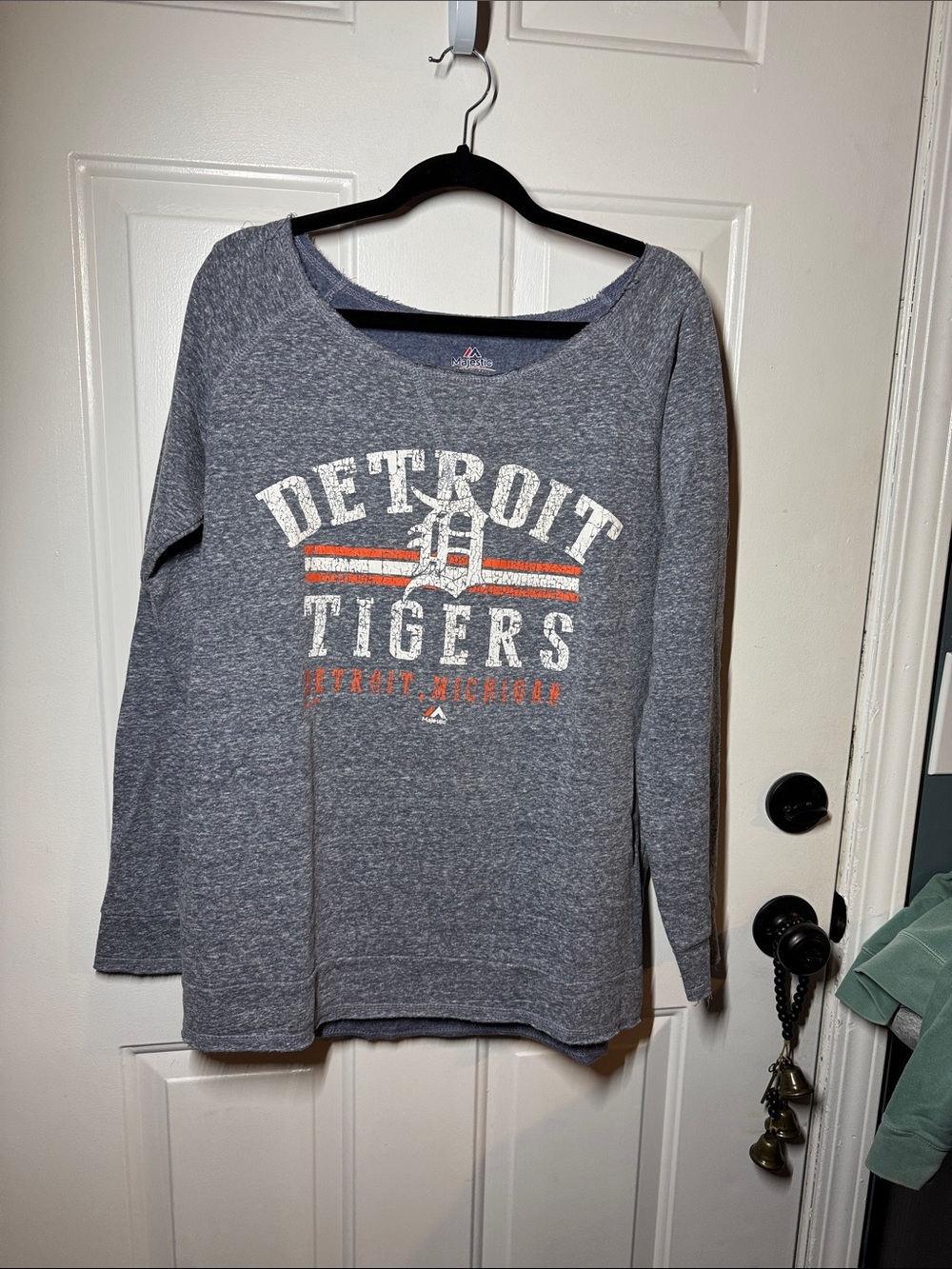 Majestic Navy and Red Logo Pullover